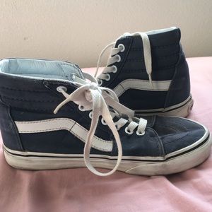 Navy blue high top vans